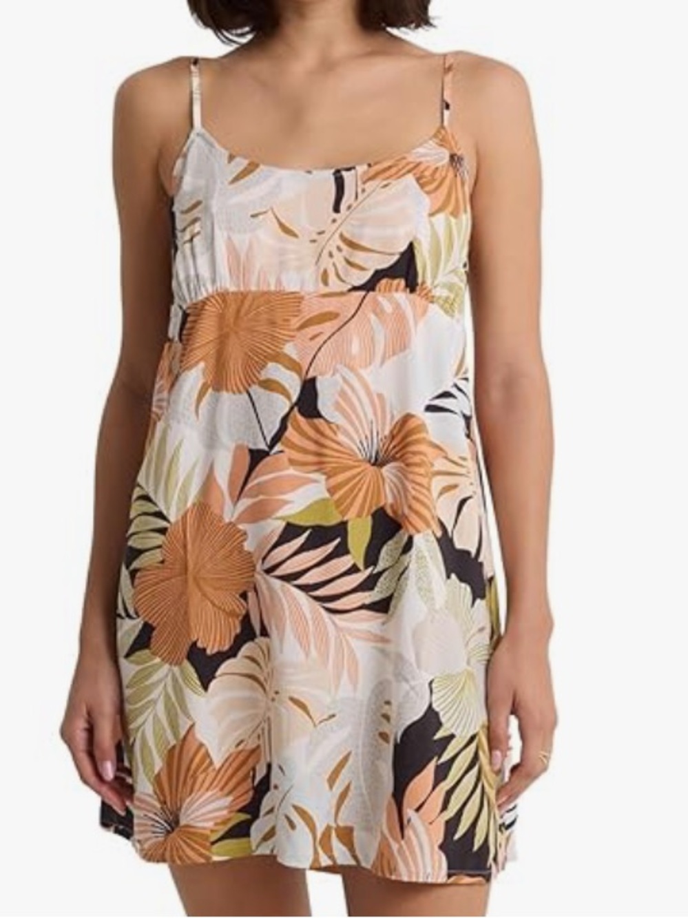Volcom Small Dress Beach Bandit Mini Day Dress in Bronze Floral NWT